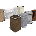 Various Decorative Trash Bins With Different Materials And Designs For Home Use 3d model