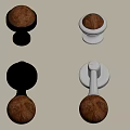 Wooden Ball Knob Cabinet Handles With Gold And Silver Metal Bases