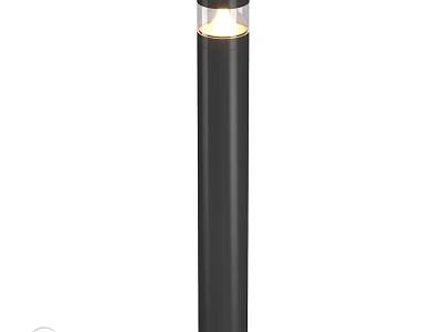 Black Cylindrical Outdoor Light with Modern Style for Garden Pathway Lighting 3d model