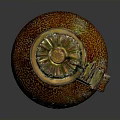 Decorative Ceramic Household Item With Orange Green Textured Surface And Dragon Handle