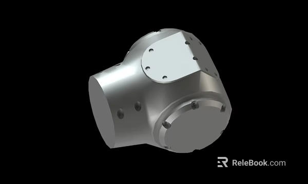 Silver Metal Mechanical Part With Holes And Bolted Structure For Industrial Use 3d model 