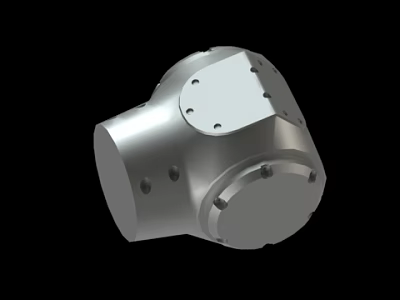 Silver Metal Mechanical Part With Holes And Bolted Structure For Industrial Use 3d model