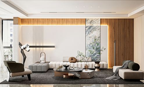 modern living room 3d model