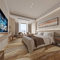 Light Luxury Room Standard Room Single Room 3d model