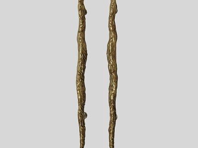 Decorative Ornament Set with Golden Textured Long Sticks for Home Decoration 3d model