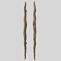 Decorative Ornament Set with Golden Textured Long Sticks for Home Decoration