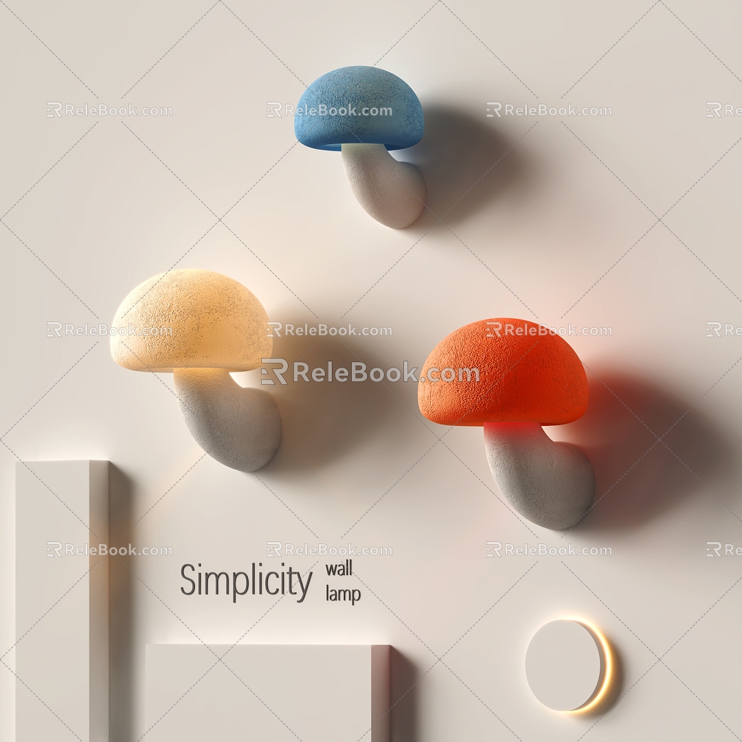 Modern wall lamp creative wall lamp personalized wall lamp mushroom lamp 3d model