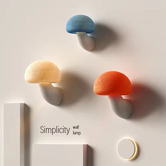 Modern wall lamp creative wall lamp personalized wall lamp mushroom lamp 3d model