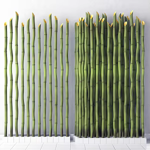 Modern bamboo gardening 3d model