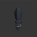 Futuristic Robotic Character Mechanical Arm With Blue Light And Detailed Structure Design