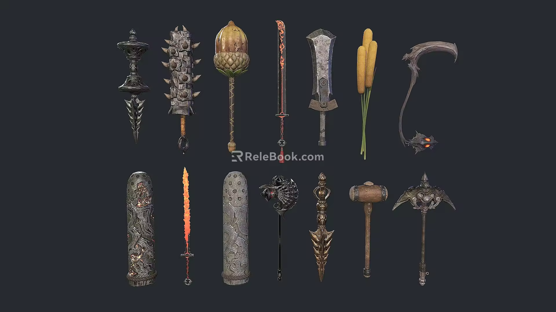 All kinds of weapons, hammers, machetes, sharp weapons 3d model