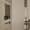 Modern Entryway Hallway With Stone Counter Stools And Ambient Lighting Design