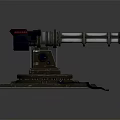 Mechanical Rotary Cannon Mechanism With Metal Barrel Rotating Base And Connecting Cable