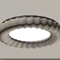 Round Cream Colored Ceiling Light With Scalloped Edge And Illuminated Center 3d model