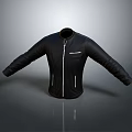 Sleek Black Jacket With Stand Collar Long Sleeves Zipper Closure And Front Pockets
