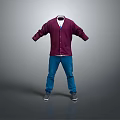 Stylish Purple Cardigan with White T shirt Blue Jeans and Gray Shoes Outfit