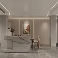 Modern Living Dining Room With Grey Sofa Marble Coffee Table TV Wall And Wooden Walls