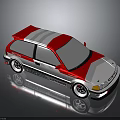 Red And Silver Racing Car With Rear Spoiler And Alloy Wheels