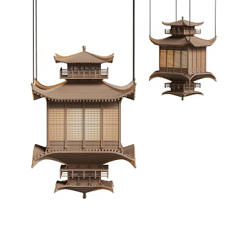 New Chinese Style Art Device Chandelier 3d model
