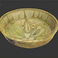 Sculpted Ceramic Bowl With Handcrafted Colorful Patterns And Decorative Traditional Design