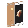 Gold iPhone With Apple Logo On Back And Rose Display On Front Screen 3d model