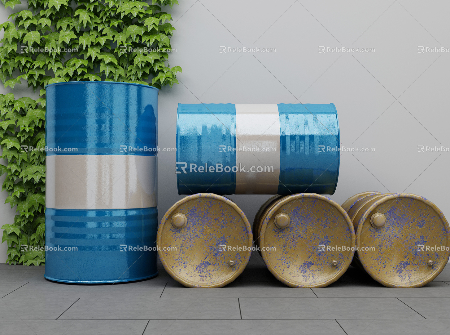 Modern barrel oil drum 3d model