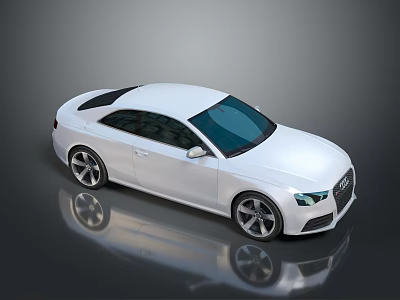 White Two Door Car With Modern Sleek Exterior And Black Roof Design 3d model