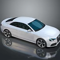 White Two Door Car With Modern Sleek Exterior And Black Roof Design