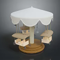 Modern Carousel Children's Park Rotating Trolley 3d model