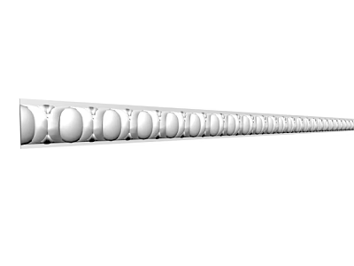 Elegant Decorative Gypsum Cornice With Continuous Circular Patterns For Interior Decoration 3d model