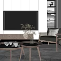 New Chinese Style Single Sofa Coffee Table Combination 3d model