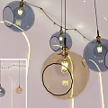 Modern Spherical Glass Pendant Lights With Colorful Transparent Design For Interior Decoration