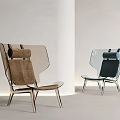 Stylish Modern Leisure Chair With Transparent Backrest Metal Frame And Two Tone Design