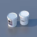 Two White Buckets With Handles And Labeled Design For Home Storage Use