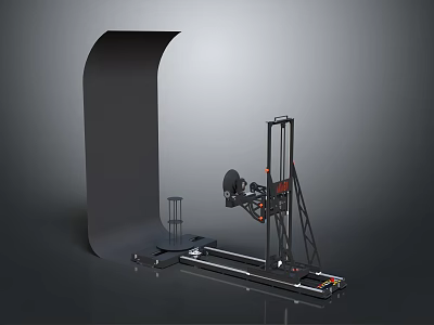Advanced 3D Printer Electronic Equipment With Curved Black Structure And Mechanical Track 3d model