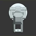 Game and Movie Character White Robotic Arm With Transparent Circular Base And URBOTICZ Label