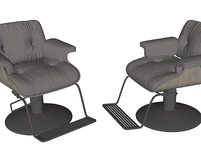 Gray Modern Ergonomic Massage Chair With Armrests Footrests And Round Base 3d model