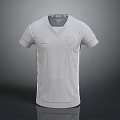 White Short Sleeve V Neck T Shirt With Chest Logo Casual Sporty Design