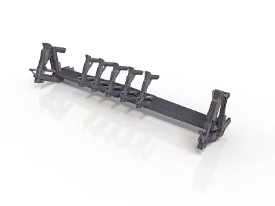 Heavy Duty Industrial Metal Support Bracket With Multiple Vertical Struts And Horizontal Beams 3d model