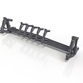 Heavy Duty Industrial Metal Support Bracket With Multiple Vertical Struts And Horizontal Beams