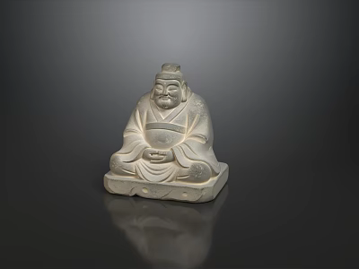 Traditional Oriental Zen Stone Carving Style Sofa And Coffee Table Set For Elegant Living Space 3d model