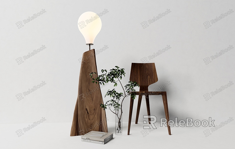 Quiet log single chair floor lamp model