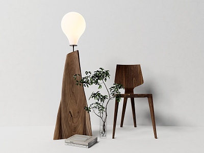 Quiet log single chair floor lamp model