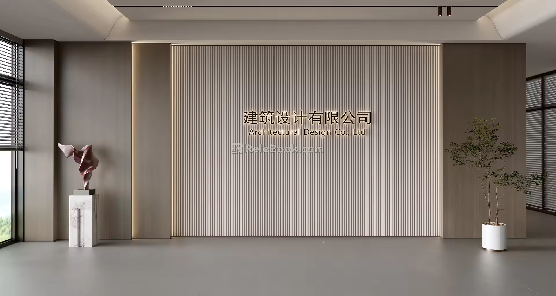 Modern Front Desk Background Wall Simple Background Wall Front Desk Reception Area Background Wall Company Front Desk Background Wall 3d model