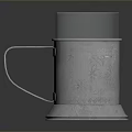 Glass Mug With Silver Metal Holder And Engraved Pattern For Daily Household Use