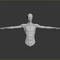 3D Rendered White Human Figure With Outstretched Arms And Gray Background
