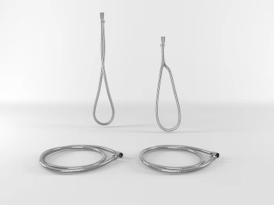Textured Metal Components With Cylindrical Cables Small Connectors And Loop Shapes 3d model