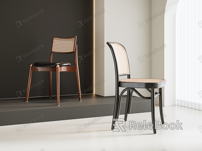 Quiet Chinese Style Single Chair Dining Chair model