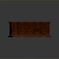 Red Carved Wooden Leisure Chairs With Multiple Seats On Platform Base Against Gray Background