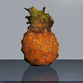 Fresh Ripe Pineapple With Green Leaves On Gray Surface With Reflection